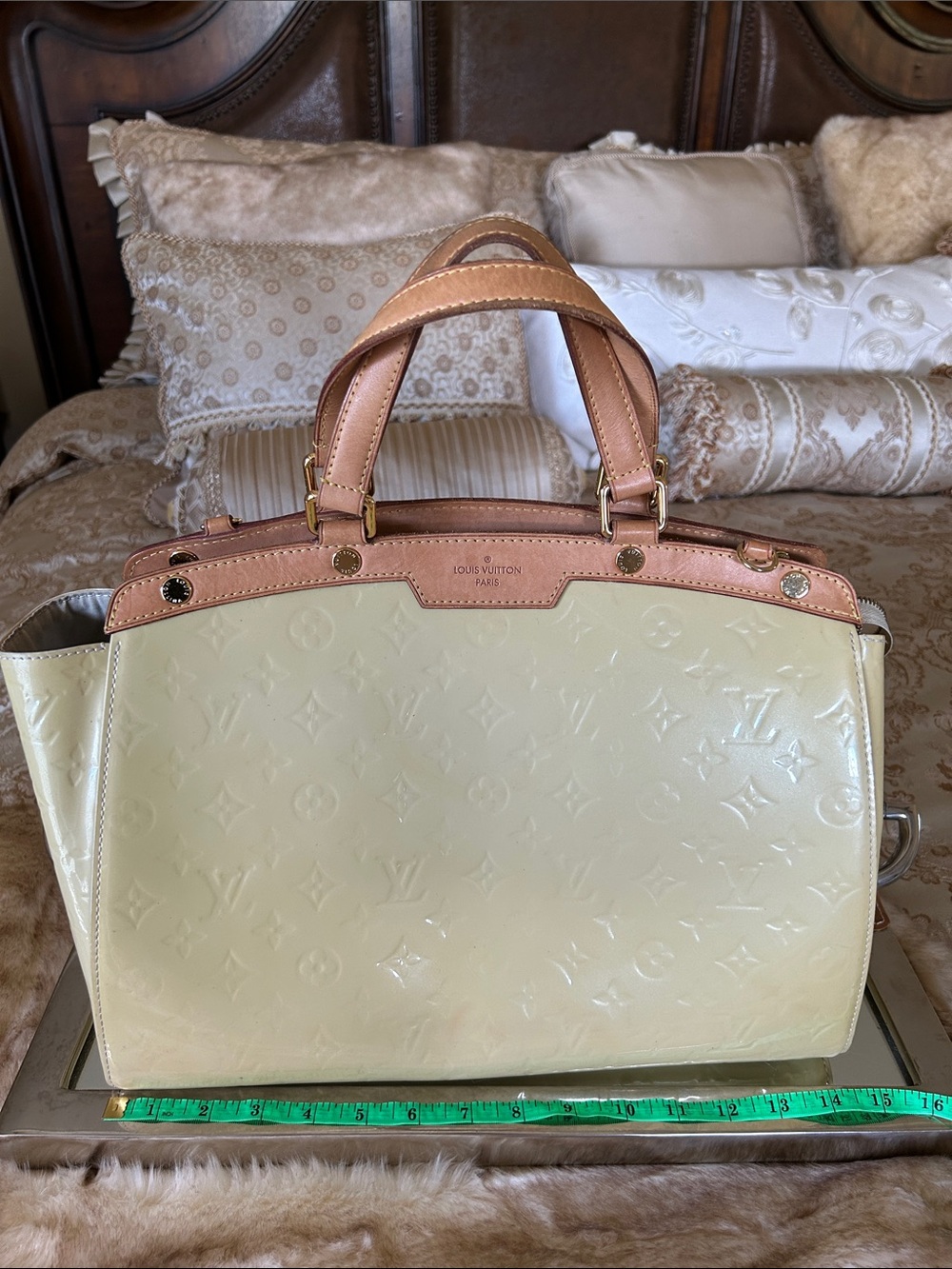 Louis Vuitton Cream Colored Monogram Vernis Brea Bag..Stunning! Coming w/COA’s